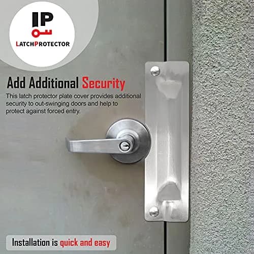 LATCHPROTECTOR.COM Latch Protector with Cut Out, Steel, Silver, 7.6cm (3") x 27.9cm (11") | Heavy Duty Security for Outward Swinging Doors thumbnail 4