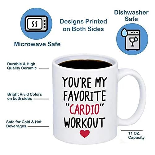 MyCozyCups You're My Favorite Cardio Workout Coffee Mug 11oz | Funny Gift for Husband, Wife, Partner thumbnail 3
