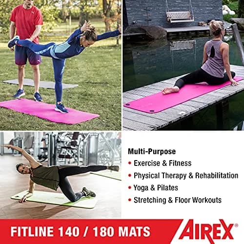 AIREX Fitline 180 Premium Exercise Mat 71" x 24" Lime | Water-Resistant, Non-Slip, Lightweight thumbnail 3