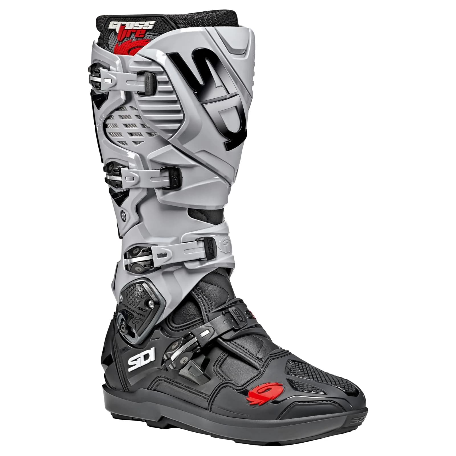 Sidi Crossfire 3 SRS Off-Road Motorcycle Boots | Impact-Resistant, Adjustable Fit, Lightweight — Black/Ash