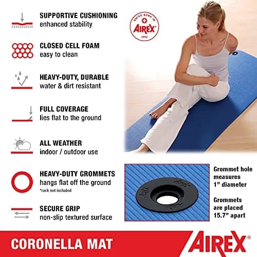 AIREX Coronella Exercise Mat 72" x 23" | Supportive Foam for Home & Gym Workouts thumbnail 2