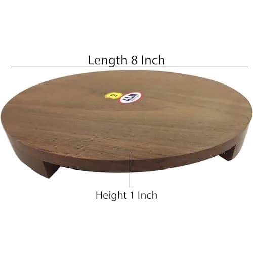 DBY Wooden Chakla Belan Set for Kitchen – Natural Wood Rolling Board & Pin for Chapati, Roti, Puri, Dough, Non-Slip Base, Handmade, Indian Traditional Cookware thumbnail 4
