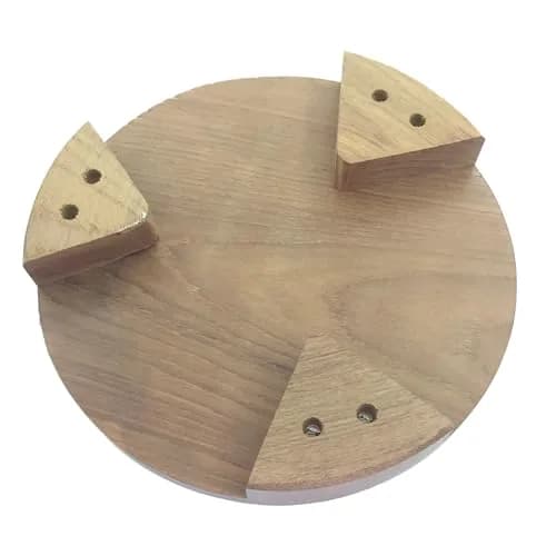 DBY Wooden Chakla Belan Set for Kitchen – Natural Wood Rolling Board & Pin for Chapati, Roti, Puri, Dough, Non-Slip Base, Handmade, Indian Traditional Cookware thumbnail 6