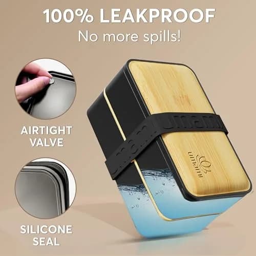 Umami Bento Box Adult, Stackable Lunch Box 1.2L (40 oz) | Leakproof, Microwavable, Dishwasher Safe thumbnail 4