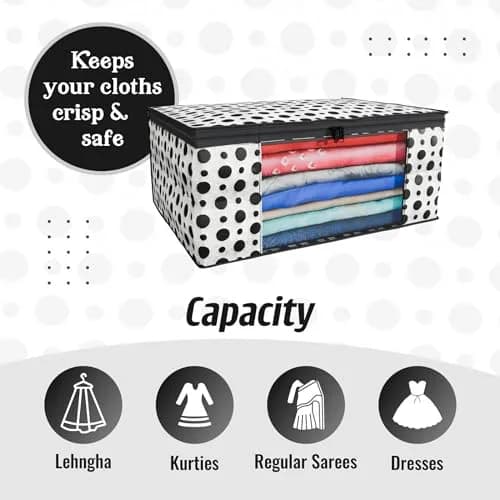 Kuber Industries Polka Dots Saree Cover Set | 46cm x 32cm x 22cm (Extra Large, 6-Piece) thumbnail 5