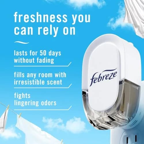 Febreze Fade Defy PLUG Air Freshener Refills, Linen & Sky Scent, 2.61 fl oz (77 ml) | Lasts 50 Days on Low thumbnail 2