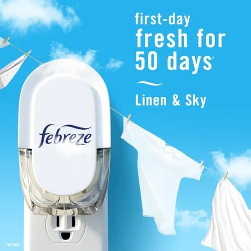 Febreze Fade Defy PLUG Air Freshener Refills, Linen & Sky Scent, 2.61 fl oz (77 ml) | Lasts 50 Days on Low thumbnail 3