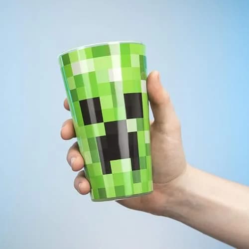 Paladone Minecraft Creeper Glass Tumbler 450ml (15.2 oz) | Officially Licensed Gaming Collectible thumbnail 3