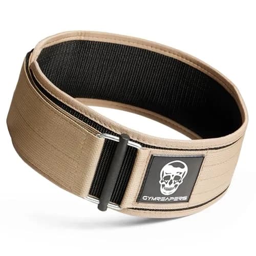 Gymreapers Weightlifting Belt for Men & Women | Quick Locking 4 Inch Neoprene Back Support (X-Large, Desert Tan) thumbnail 1