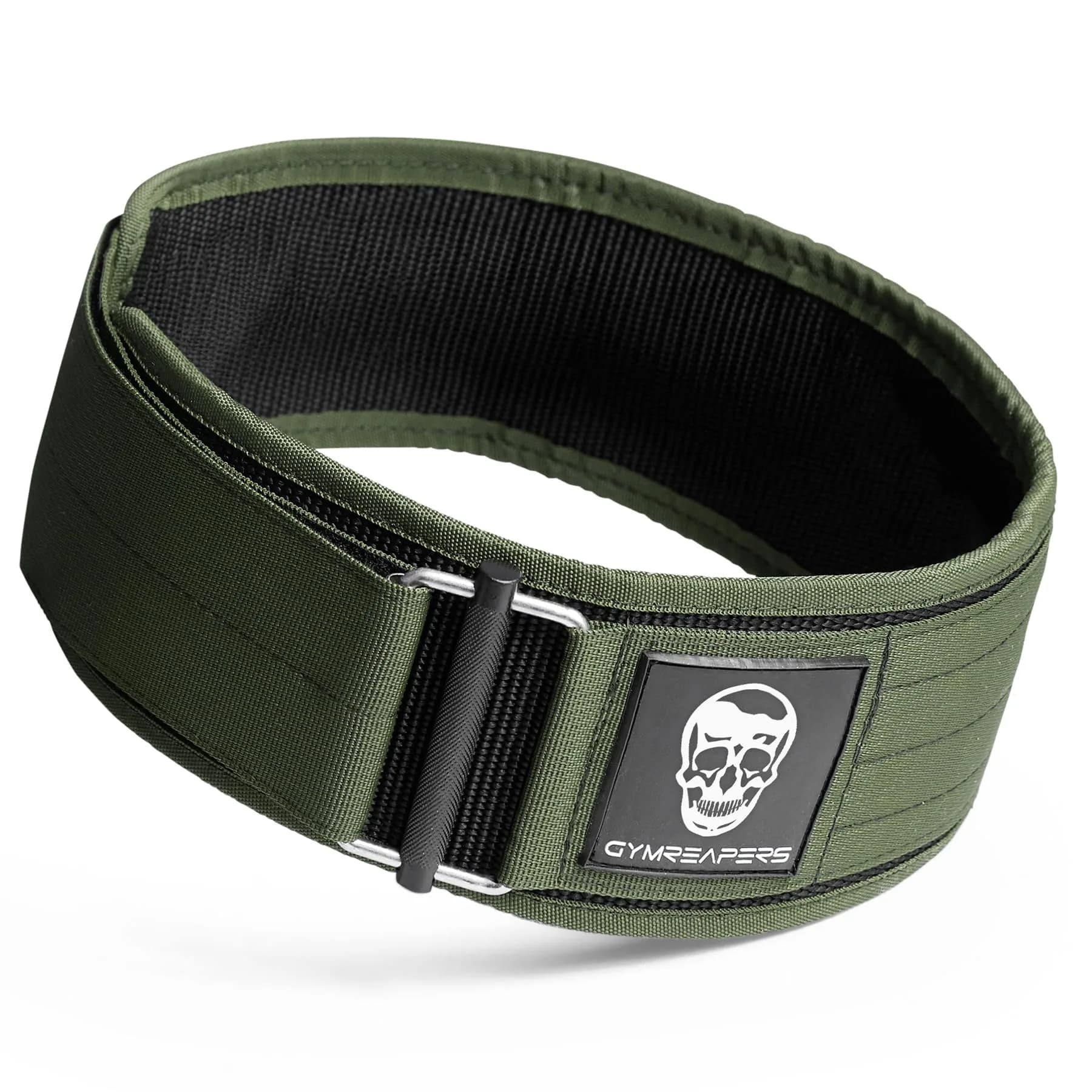 Gymreapers Quick Locking Weightlifting Belt Ranger Green X-Small | 4 Inch Nylon Metal Buckle Back Support thumbnail 1