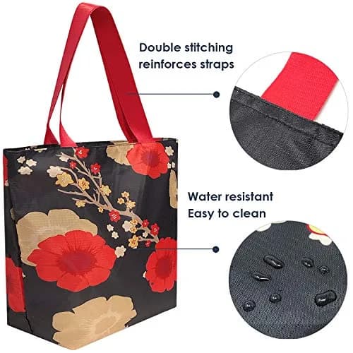 Wrapables Carryall Shopping Tote Bag Large | Waterproof Foldable Durable Ripstop Polyester thumbnail 5