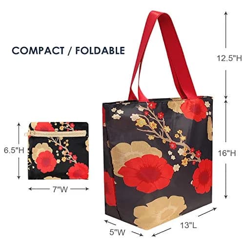 Wrapables Carryall Shopping Tote Bag Large | Waterproof Foldable Durable Ripstop Polyester thumbnail 2