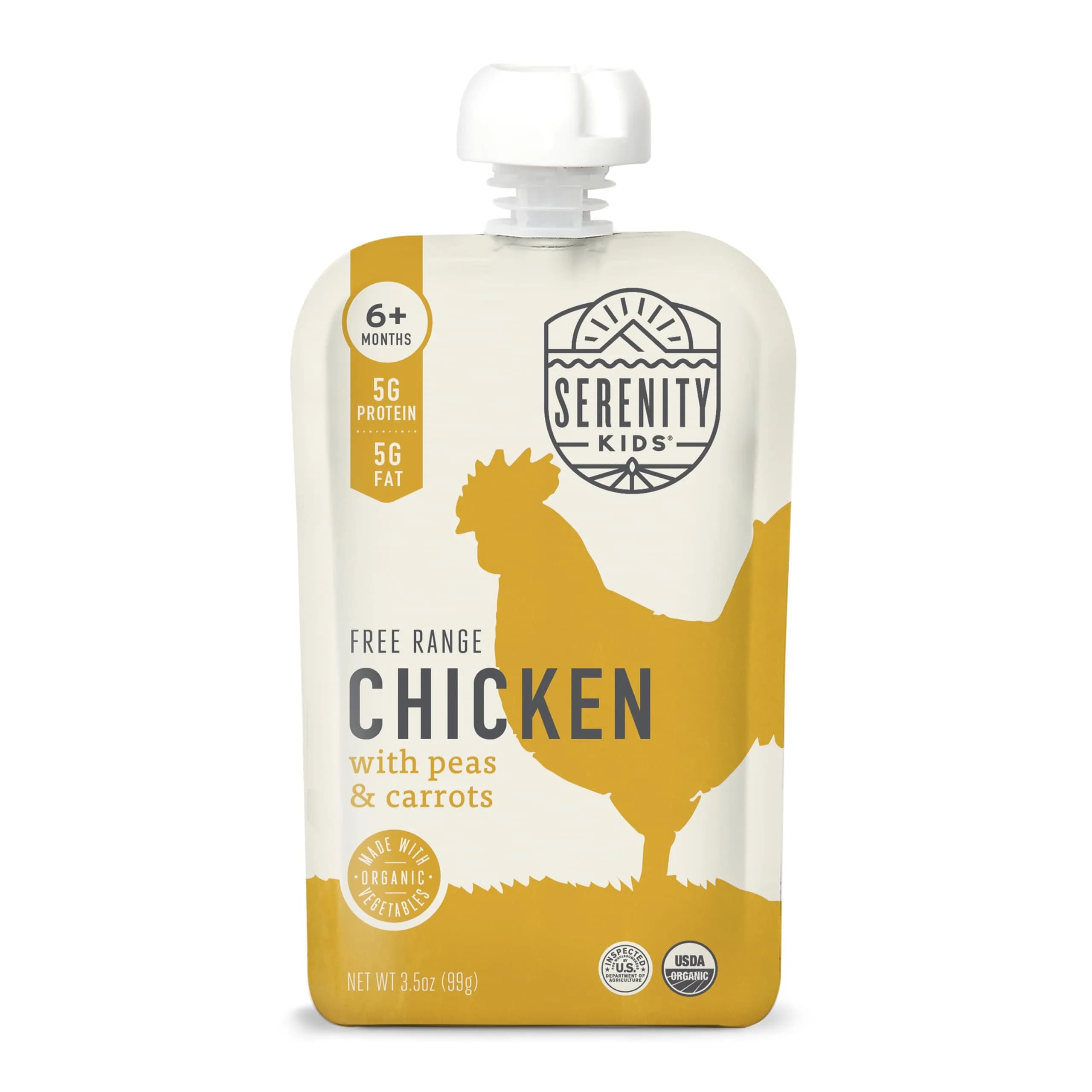 Serenity Kids 6+ Months Chicken Baby Food Pouch | Organic Protein & No Added Sugar (70-120 chars)