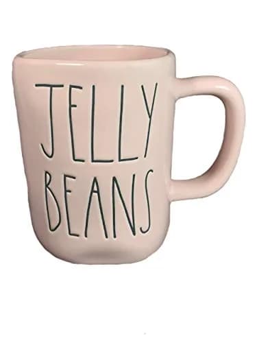 Rae Dunn JELLY BEANS Mug - Pink Easter Ceramic 11oz | Allside Pink, Very Rare thumbnail 1