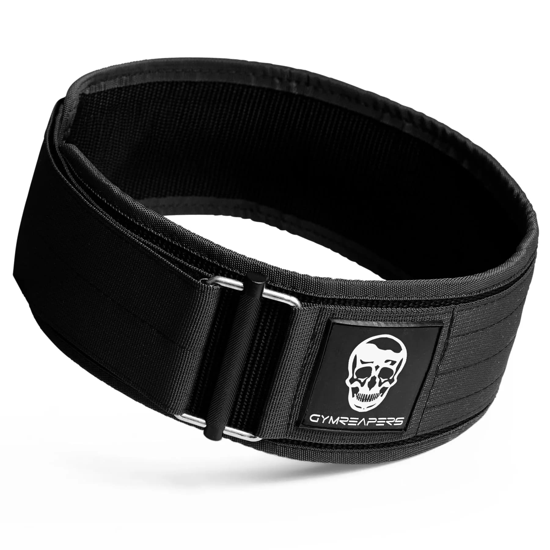 Gymreapers Quick Locking Weight Lifting Belt 4 Inch Black Medium | Back Support for Squats & Deadlifts