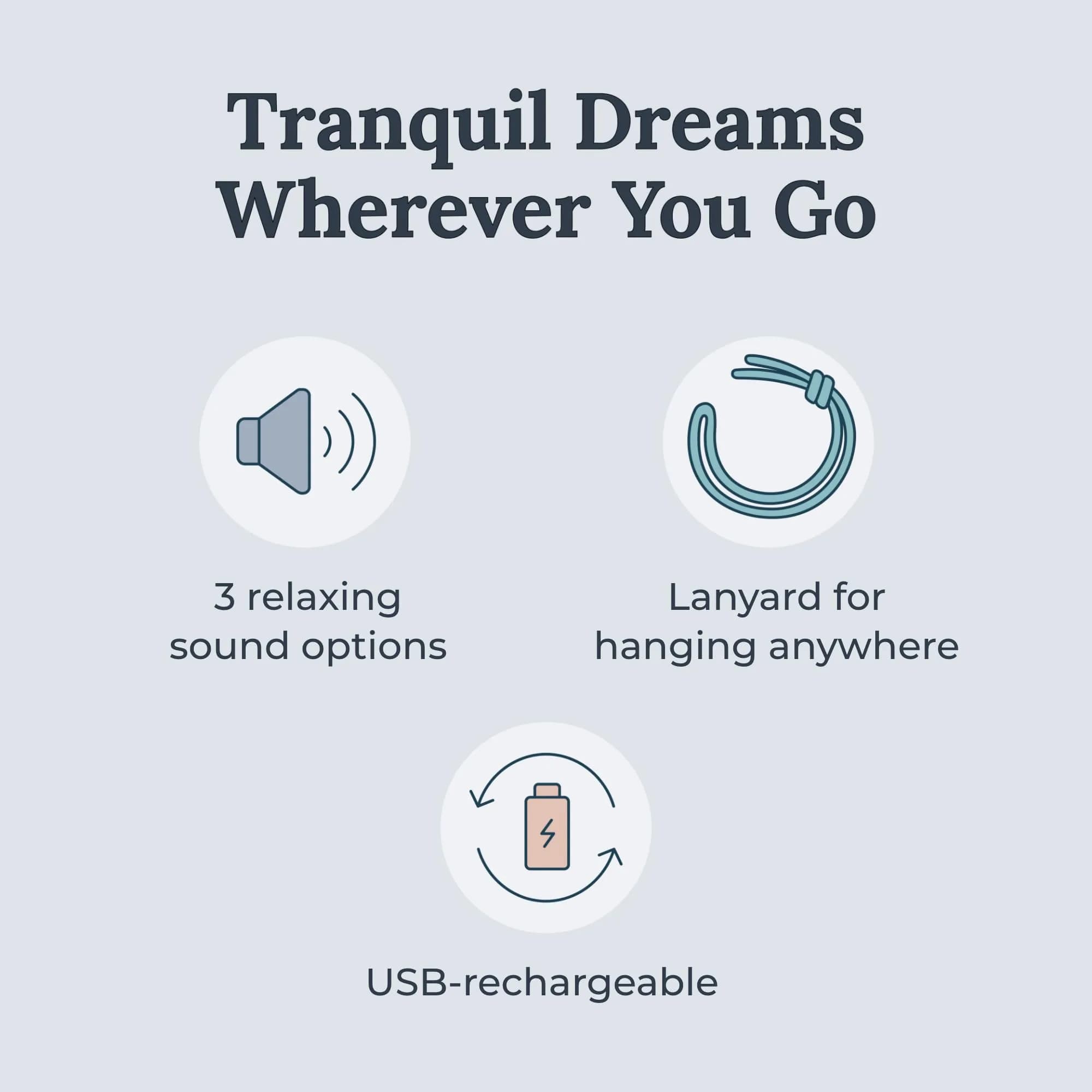 YOGASLEEP Rohm Portable White Noise Machine & Travel Case | 3 Sounds, 24-Hr Battery, USB Rechargeable, Noise Blocking - view 2