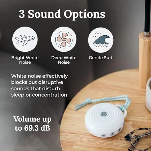 YOGASLEEP Rohm Portable White Noise Machine & Travel Case | 3 Sounds, 24-Hr Battery, USB Rechargeable, Noise Blocking thumbnail 3