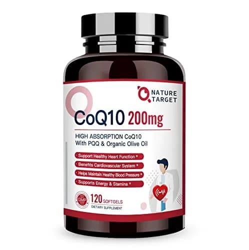 NATURE TARGET CoQ10 200mg Softgels with PQQ, 120 Servings | High Absorption Antioxidant for Heart & Immunity thumbnail 1