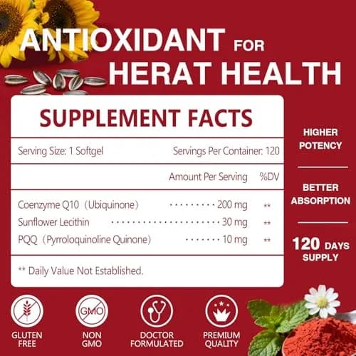NATURE TARGET CoQ10 200mg Softgels with PQQ, 120 Servings | High Absorption Antioxidant for Heart & Immunity thumbnail 2