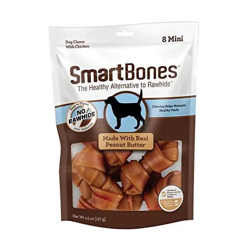 SmartBones Mini Bones Rawhide-Free Dog Treats 8 Count | Peanut Butter Flavor, Easy to Digest, Healthy Alternative thumbnail 1