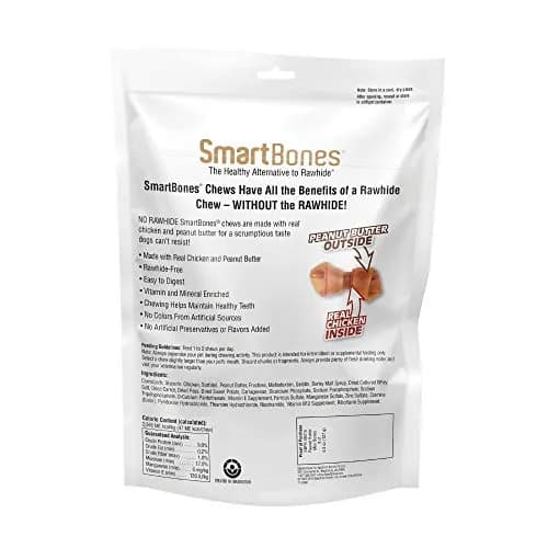 SmartBones Mini Bones Rawhide-Free Dog Treats 8 Count | Peanut Butter Flavor, Easy to Digest, Healthy Alternative thumbnail 2