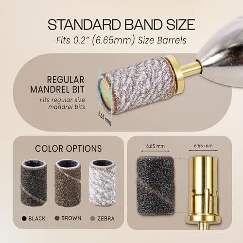 PANA Black Abrasive Nail Sanding Bands 80 Grit (100-Pack, 0.6 in. / 15.2 mm) thumbnail 4