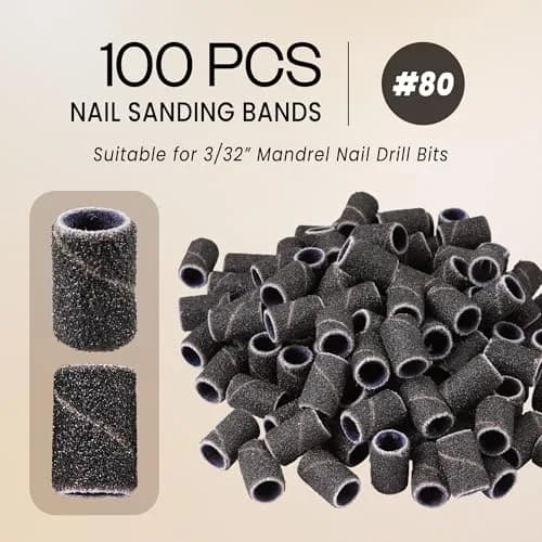 PANA Black Abrasive Nail Sanding Bands 80 Grit (100-Pack, 0.6 in. / 15.2 mm) thumbnail 2