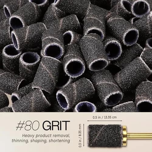 PANA Black Abrasive Nail Sanding Bands 80 Grit (100-Pack, 0.6 in. / 15.2 mm) thumbnail 3