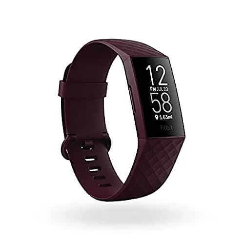 Fitbit Charge 4 Fitness & Activity Tracker with Built-in GPS, Heart Rate, Sleep & Swim Tracking, Rosewood, One Size (S & L Bands Included) thumbnail 1