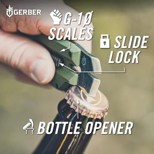 Gerber Prybrid Utility Knife Multitool 8-in-1 Box Cutter, Green G10, 10.8 cm (4.25 in) Folded thumbnail 6