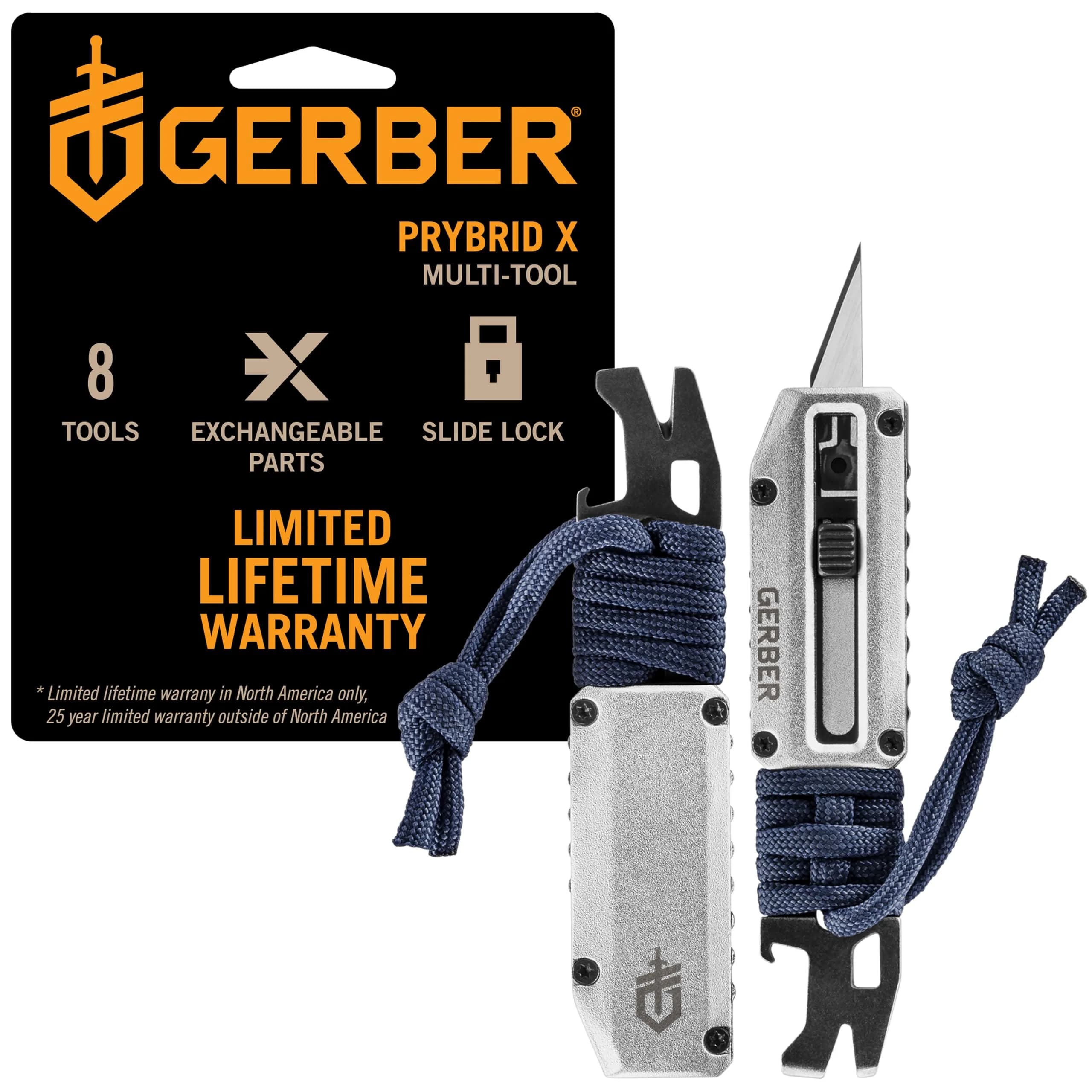 Gerber Prybrid X EDC Pocket Knife Multitool with Bottle Opener, Urban Blue | 10.16 cm (4 inches) Folded