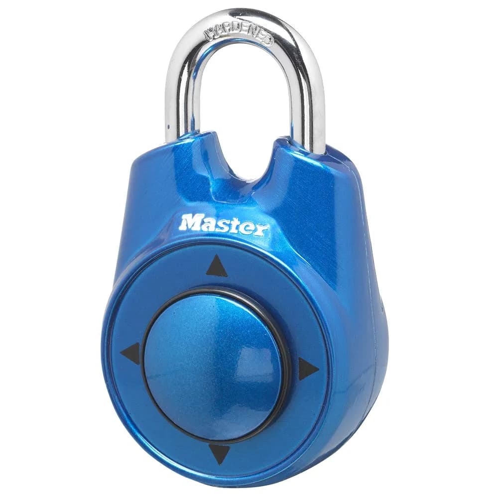Master Lock 1500iD Set Your Own Directional Combination Padlock, Blue | Fast Secure Lock for School & Gym - main product image