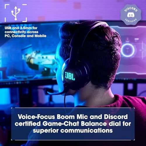 JBL Quantum 400 Wired Gaming Headset with Surround Sound & Mic | Over-Ear Comfort (110c) thumbnail 9