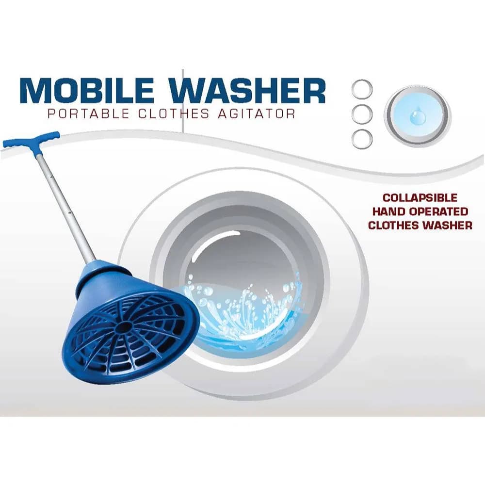 DayOne Gear Mobile Washer Portable Clothes Agitator Blue | 5-Gallon Capacity, Lightweight, Manual Hand Washer - view 3