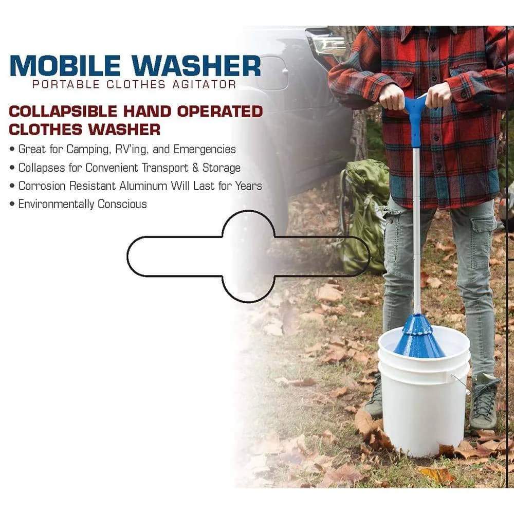 DayOne Gear Mobile Washer Portable Clothes Agitator Blue | 5-Gallon Capacity, Lightweight, Manual Hand Washer - view 4
