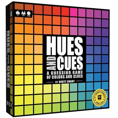 USAOPOLY Hues and Cues - Vibrant Color Guessing Board Game for 3-10 Players Ages 8+ | Connect Clues from 480 Colors thumbnail 1