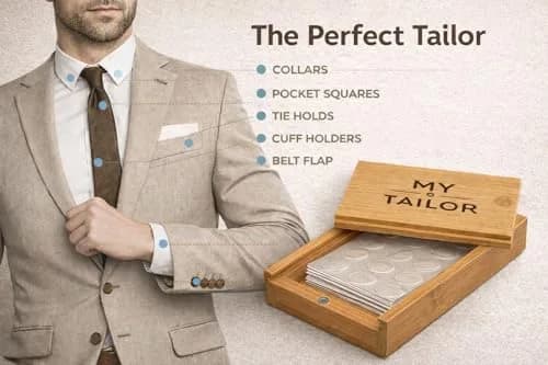 Bierstick Magnetic Collar Stays 66 Pack | Double-Sided Tape for Shirts, Ties & Belts thumbnail 2