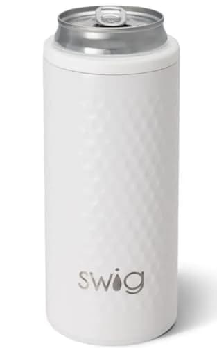 Swig Life 12oz Insulated Skinny Can Cooler for Slim Cans | Golf Ball Design Keeps Drinks Cold 12H thumbnail 1