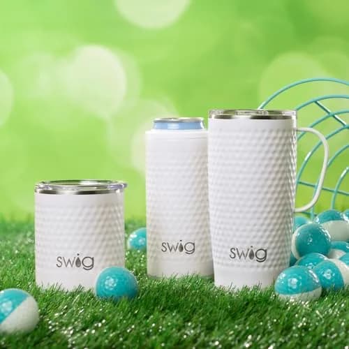 Swig Life 12oz Insulated Skinny Can Cooler for Slim Cans | Golf Ball Design Keeps Drinks Cold 12H thumbnail 3