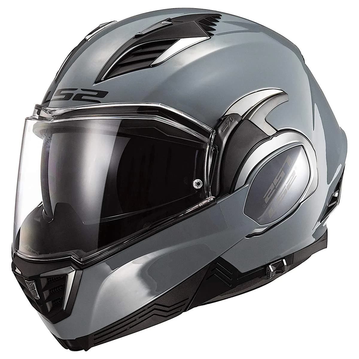 LS2 Helmets Valiant II Modular Helmet (Gloss Battleship Gray - X-Small) | DOT Approved Flip-up Motorcycle Helmet — Gloss Battleship Gray