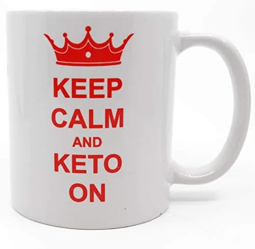 Rave Keep Calm & Keto On Coffee Mug 325ml (11 Fl Oz) | Humorous Keto Gift for Men & Women thumbnail 1