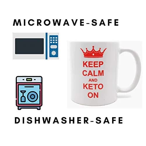 Rave Keep Calm & Keto On Coffee Mug 325ml (11 Fl Oz) | Humorous Keto Gift for Men & Women thumbnail 2