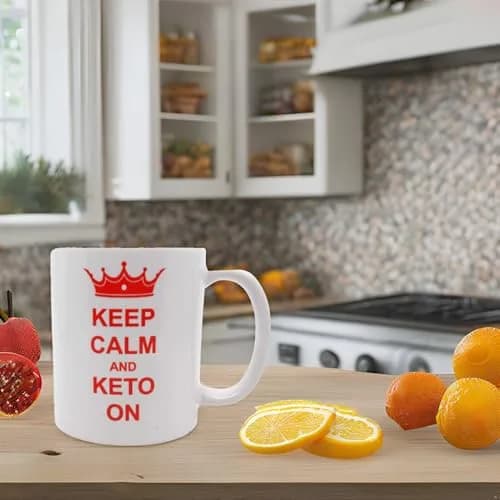 Rave Keep Calm & Keto On Coffee Mug 325ml (11 Fl Oz) | Humorous Keto Gift for Men & Women thumbnail 3