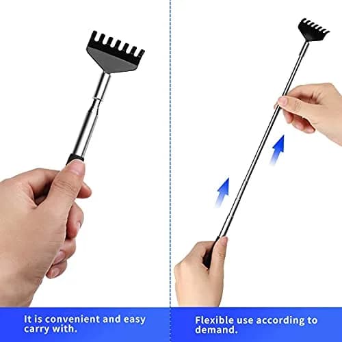 Kuvvfe Extendable Back Scratcher 2 Pack | Stainless Steel Telescoping Handle thumbnail 6