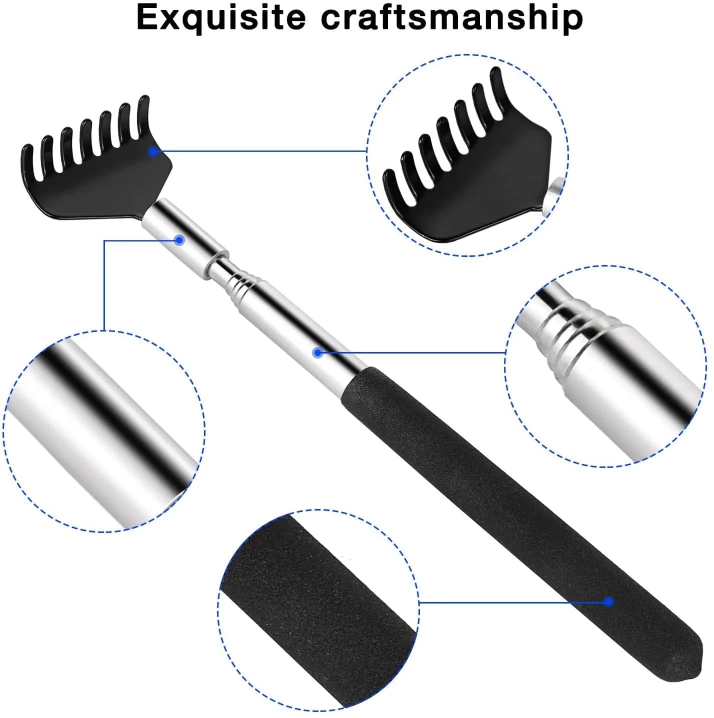 Kuvvfe Extendable Back Scratcher 2 Pack | Stainless Steel Telescoping Handle - view 7