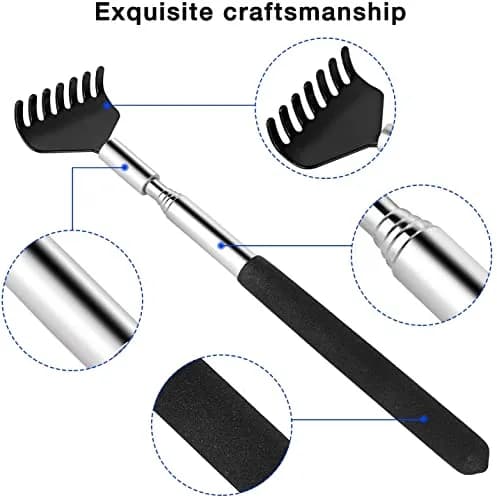 Kuvvfe Extendable Back Scratcher 2 Pack | Stainless Steel Telescoping Handle thumbnail 7