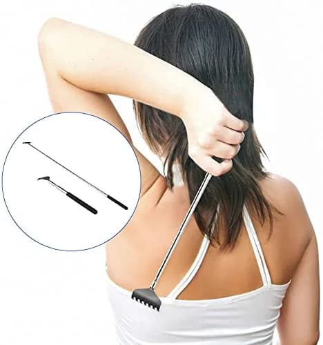 Kuvvfe Extendable Back Scratcher 2 Pack | Stainless Steel Telescoping Handle thumbnail 8
