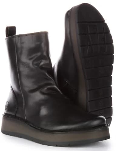 FLY London Women's Reno053fly Ankle Boots, black, US 8/8.5 | Chunky Heel & Slip-On Comfort thumbnail 5