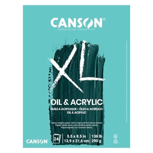 Canson XL Series Oil & Acrylic Paint Paper Pad 5.5x8.5 in | Textured, Bleed Proof, 24 Sheets thumbnail 1