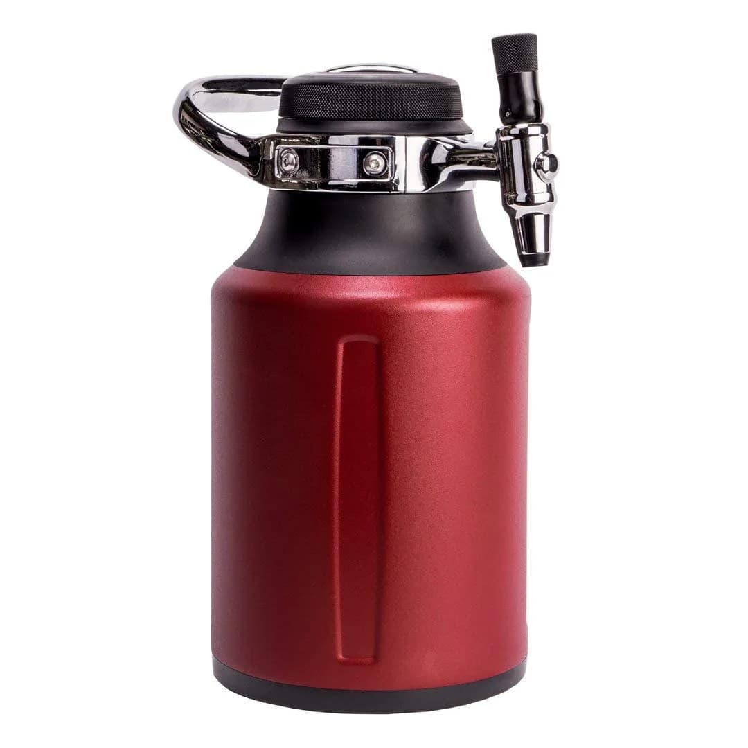 GrowlerWerks uKeg Go Carbonated Growler 64 oz | Keeps Beverages Fresh & Cold for Weeks — Chili